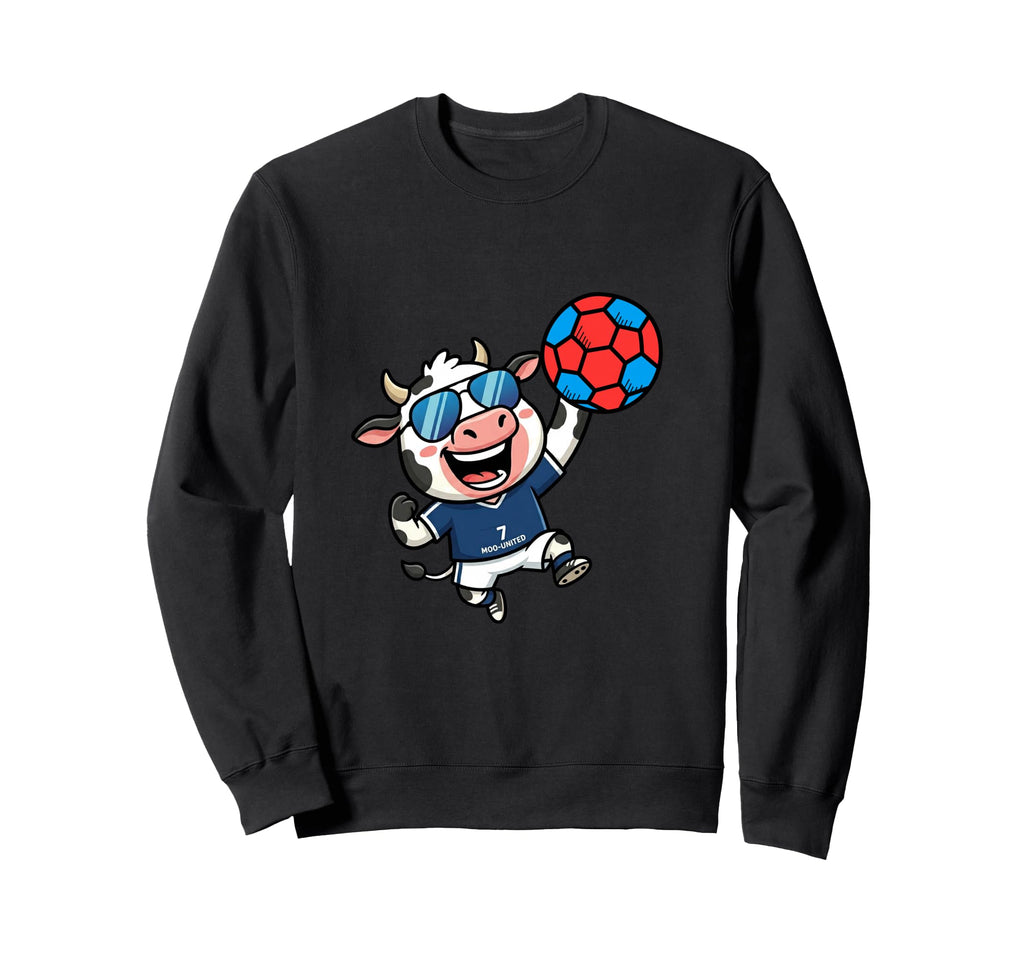Moo United 7 Soccer Cow Athlete Sweatshirt - Custom Art Print for Adults - T-Shirt, Sweatshirt, Hoodie