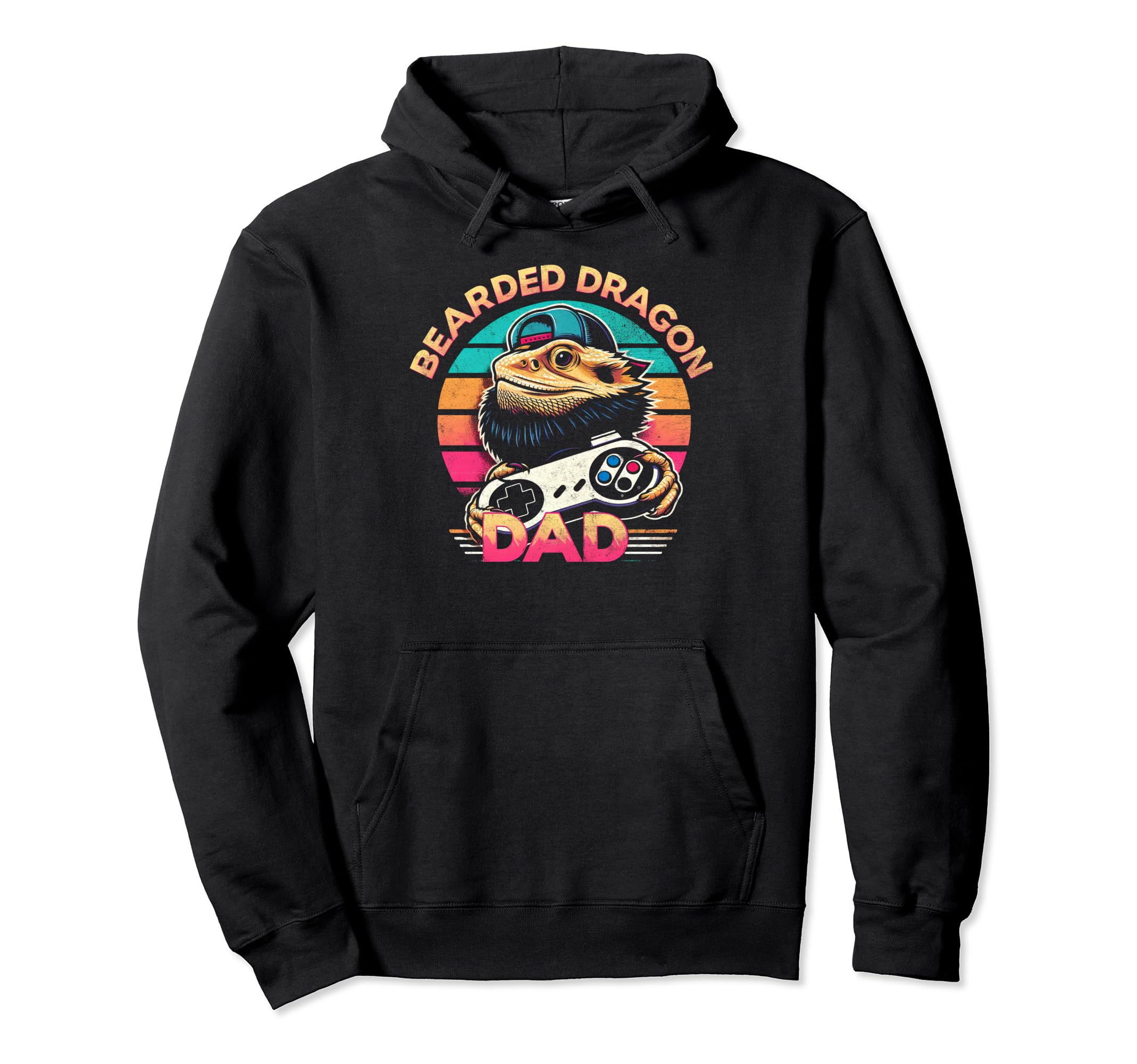 Bearded Dragon Dad Video Game Lizard Hoodie - Graphic Print Men Women - T-Shirt, Sweatshirt, Hoodie