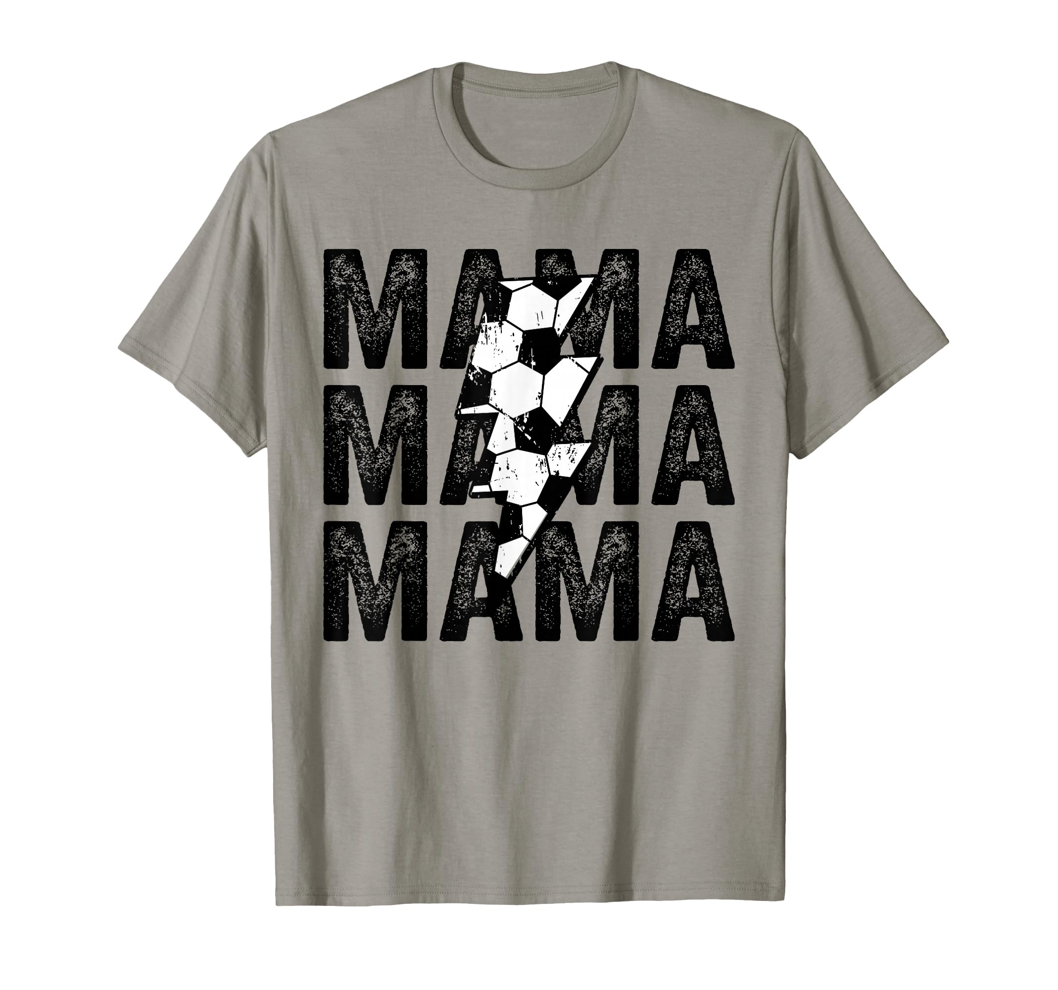 Soccer Mama Distressed Lightning Bolt Mom T-Shirt - Novelty Apparel Unisex - T-Shirt, Sweatshirt, Hoodie