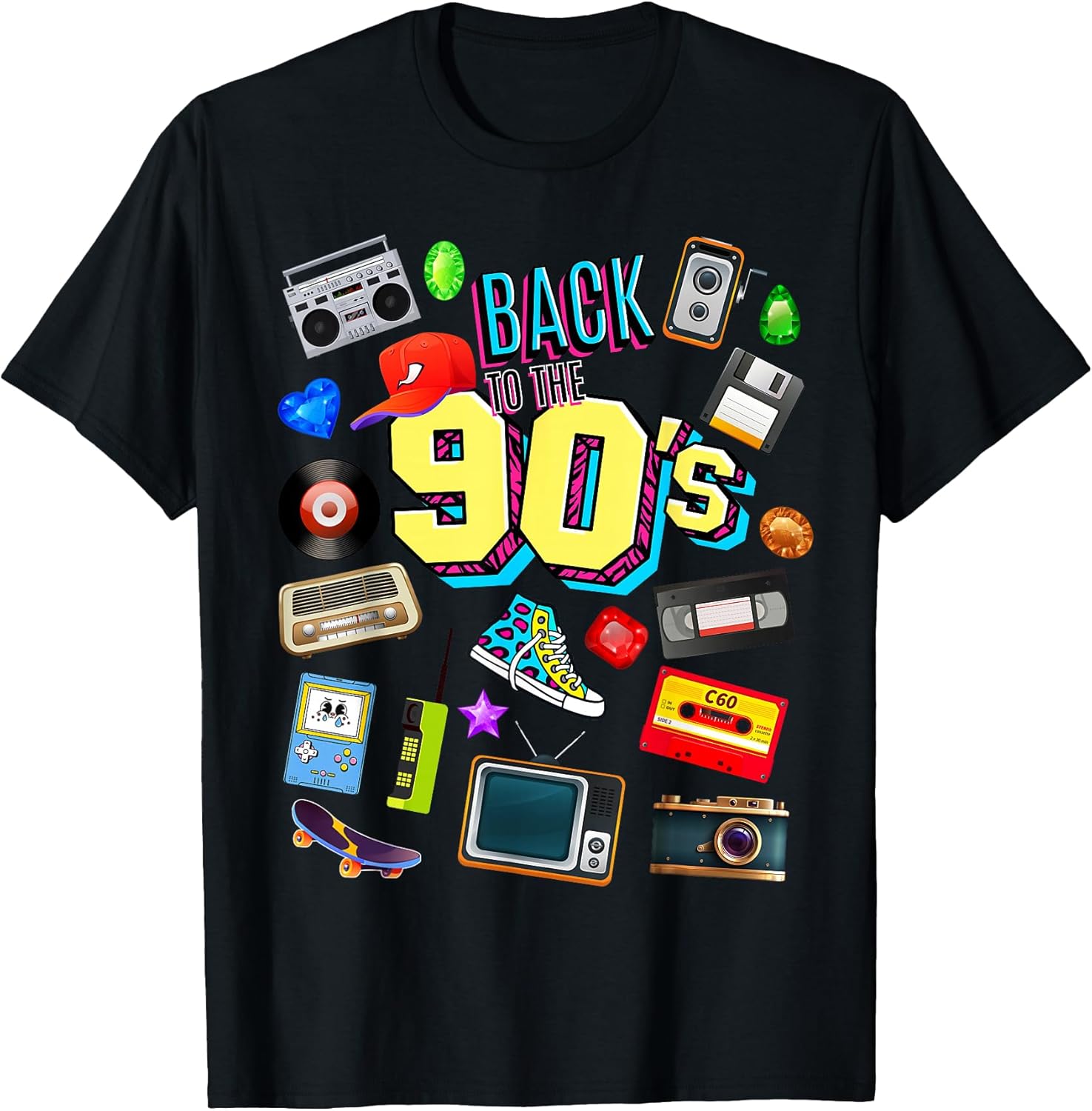 Men's Women's Kids Vintage Retro Back to 90's Graphic - Adult & Kids T-Shirts, Sweatshirts & Hoodies apparel design preview 1