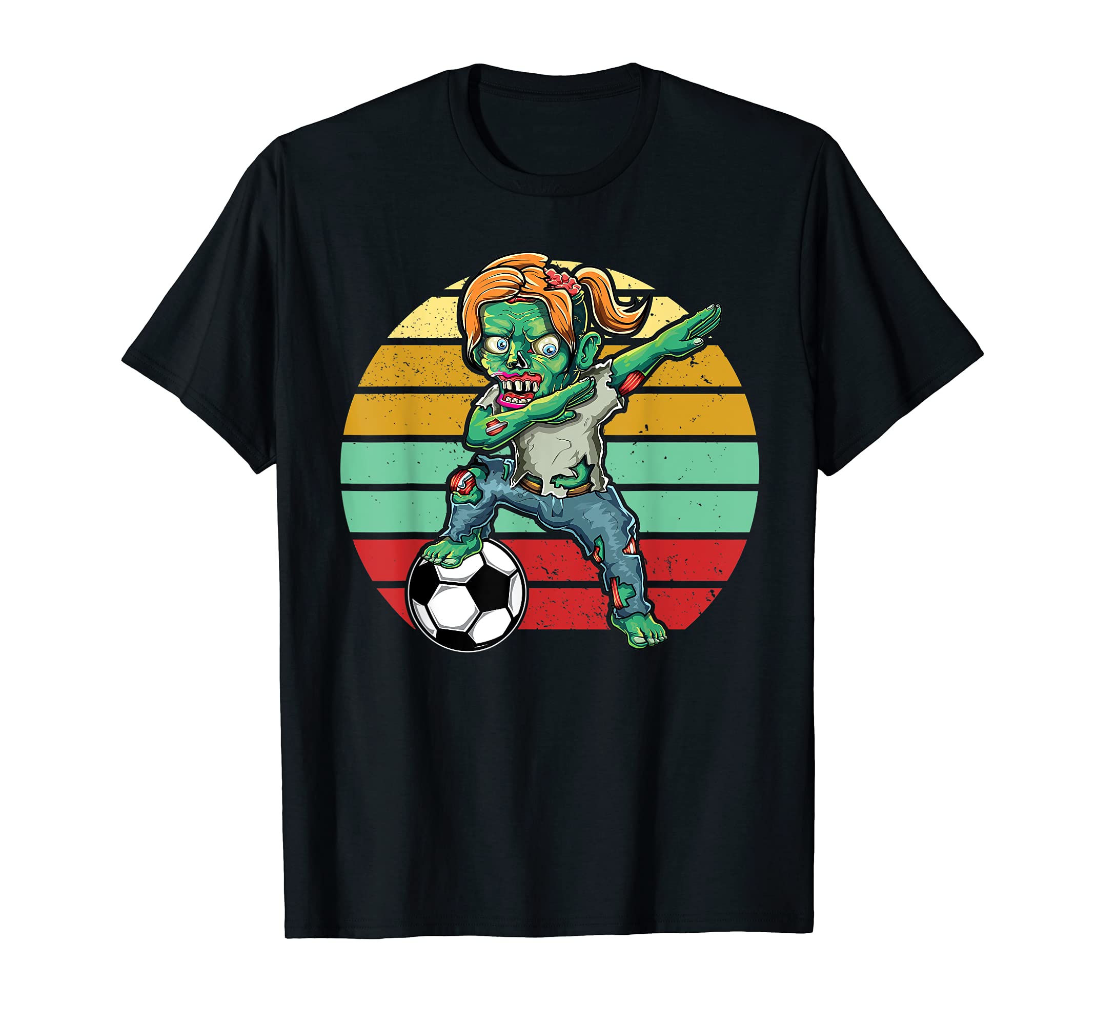 Female Zombie Halloween Soccer Lover T-Shirt - Custom Art Print for Adults - T-Shirt, Sweatshirt, Hoodie
