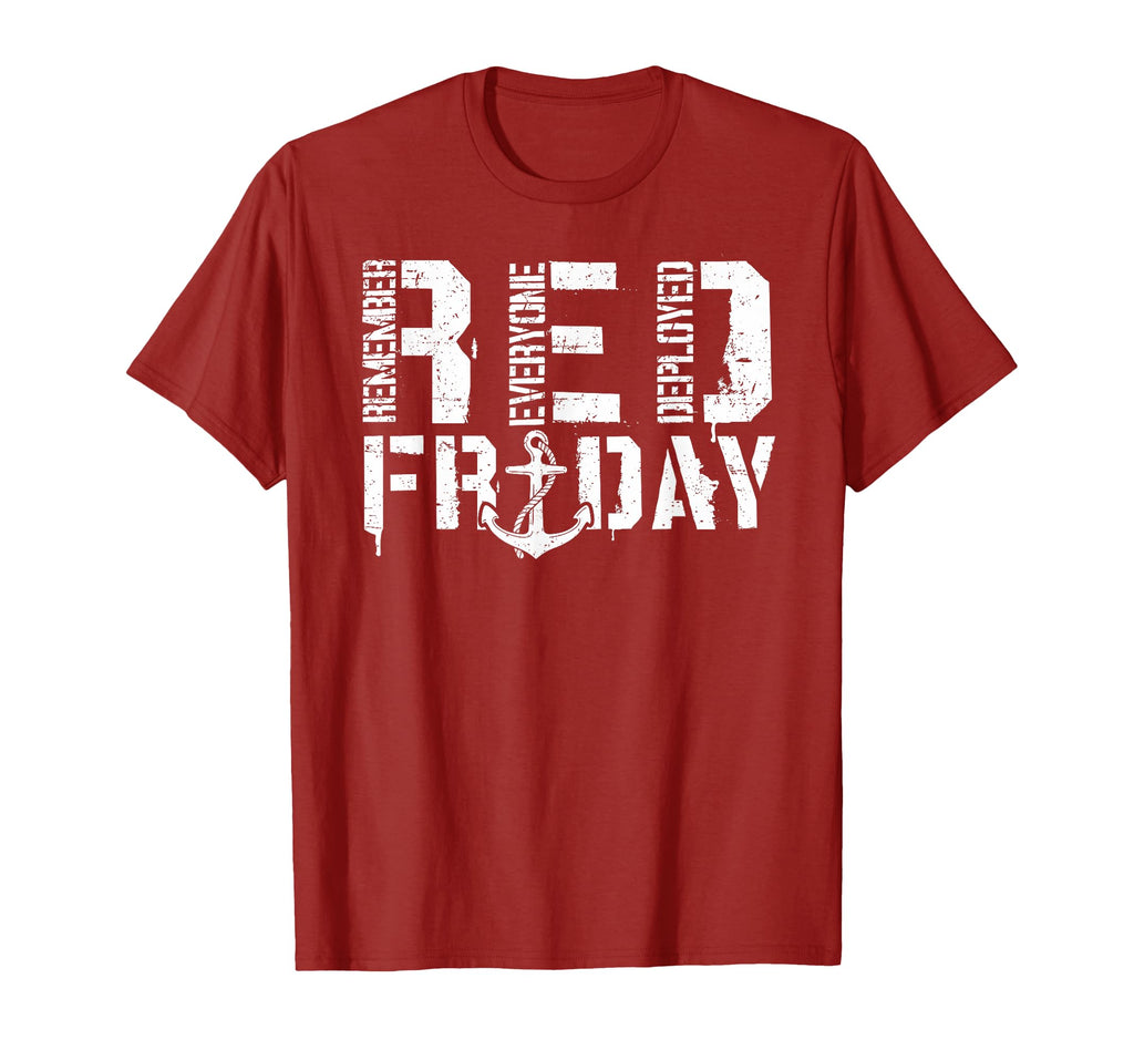 Red Friday Anchor Military Supportive T-Shirt - Novelty Apparel for Adults - T-Shirt, Sweatshirt, Hoodie