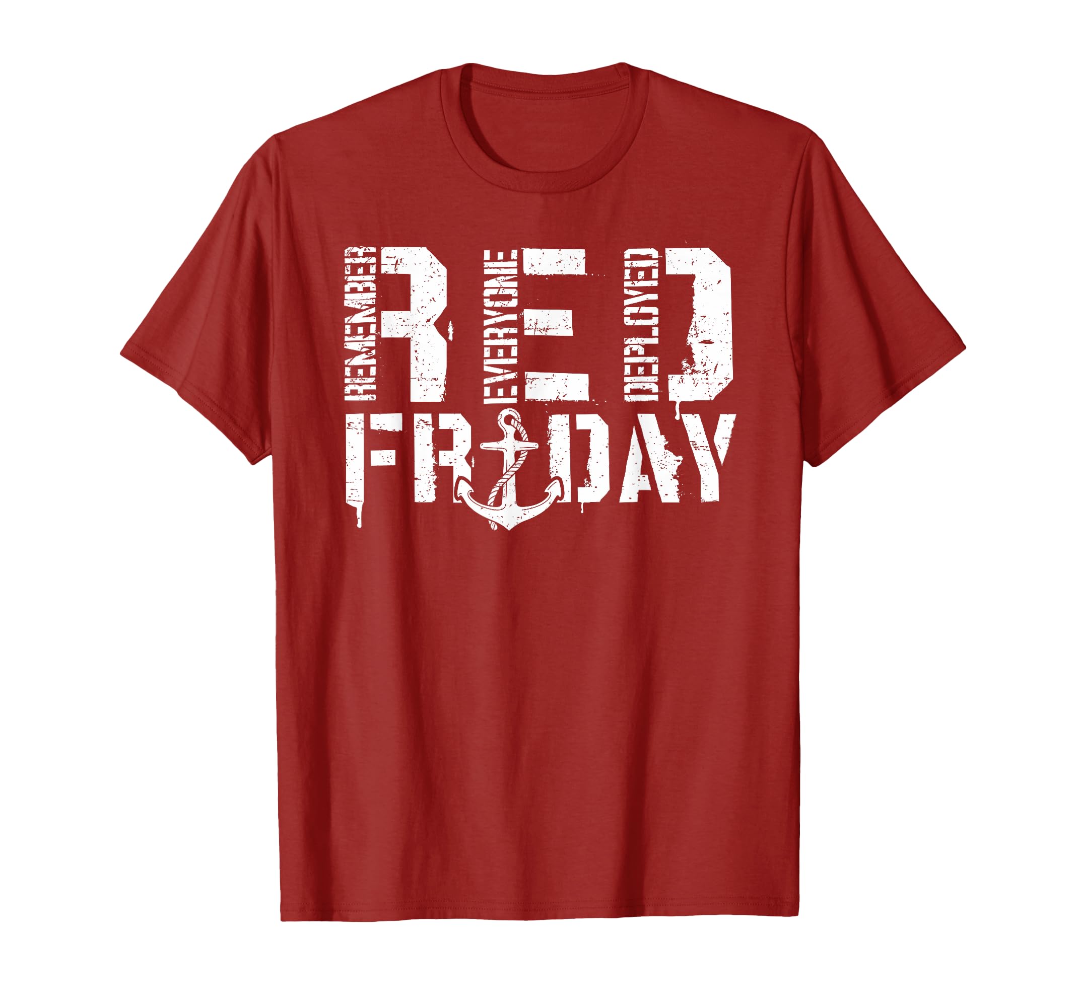 Red Friday Anchor Military Supportive T-Shirt - Novelty Apparel for Adults - T-Shirt, Sweatshirt, Hoodie