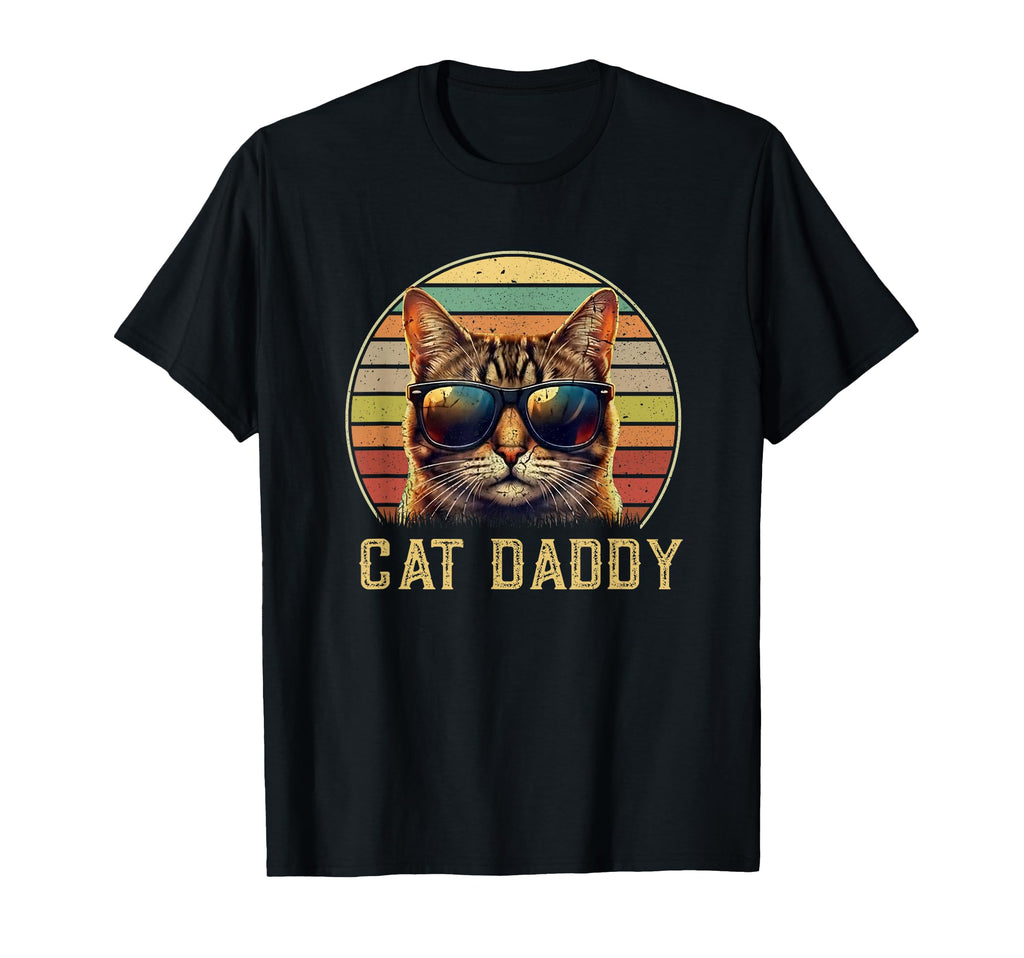 Cat Daddy 70S 80S Black Cat Funny Cat T-Shirt - Trendy Graphic for Adults - T-Shirt, Sweatshirt, Hoodie