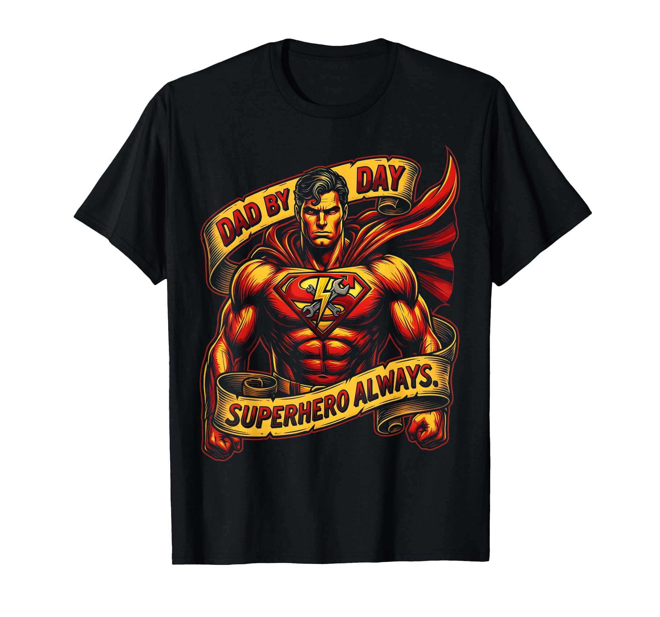 Dad Day Superhero Always Funny Father T-Shirt - Minimalist Print Unisex - T-Shirt, Sweatshirt, Hoodie