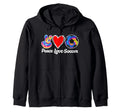 Peace Love Soccer Heart Ball Gift Love Hoodie - Novelty Apparel Unisex - T-Shirt, Sweatshirt, Hoodie