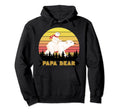 Papa Bear Family Matching Dad Son Hoodie - Minimalist Print Men Women - T-Shirt, Sweatshirt, Hoodie