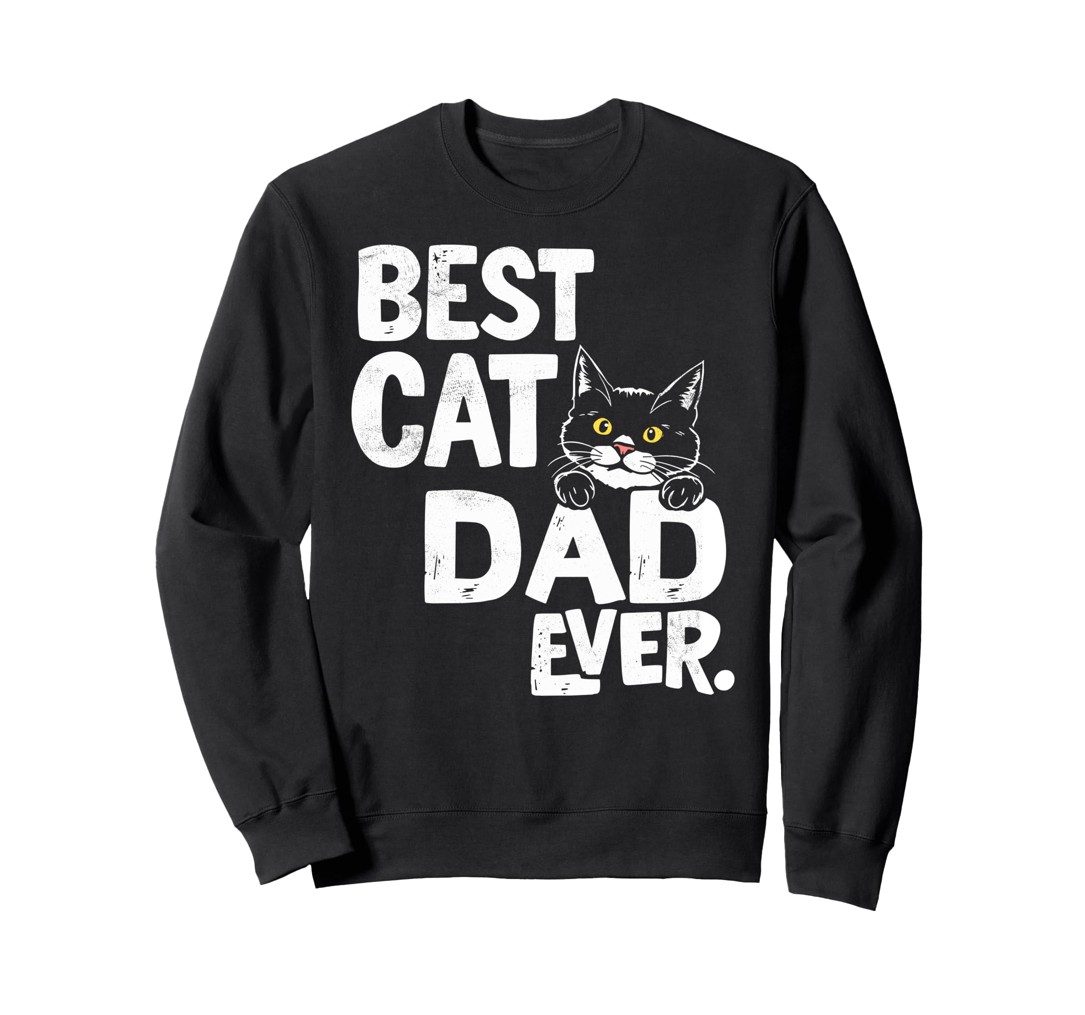 Best Cat Dad Ever Funny Cat Lover Sweatshirt - Graphic Print Men Women - T-Shirt, Sweatshirt, Hoodie
