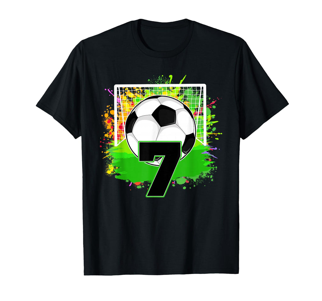 7Th Birthday Soccer 7 Year Old Soccer T-Shirt - Custom Art Print Men Women - T-Shirt, Sweatshirt, Hoodie