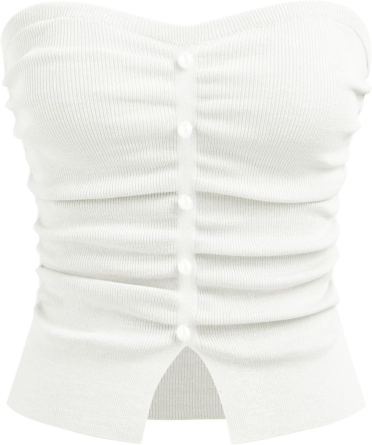 Faux Pearl Tube Tops for Women Crop Knit Split Hem - Adult & Kids T-Shirts, Sweatshirts & Hoodies apparel design preview 1
