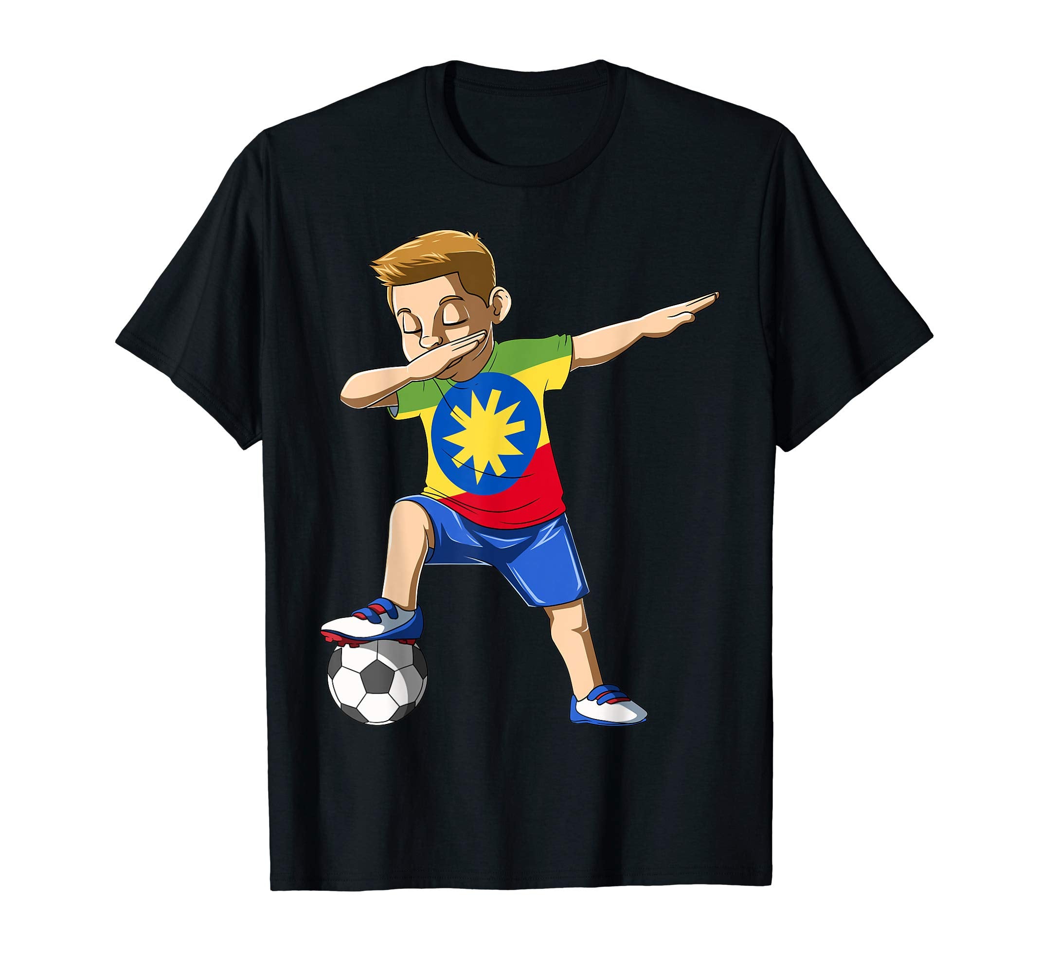 Dabbing Soccer Ethiopia Jersey T-Shirt - Trendy Graphic for Adults - T-Shirt, Sweatshirt, Hoodie