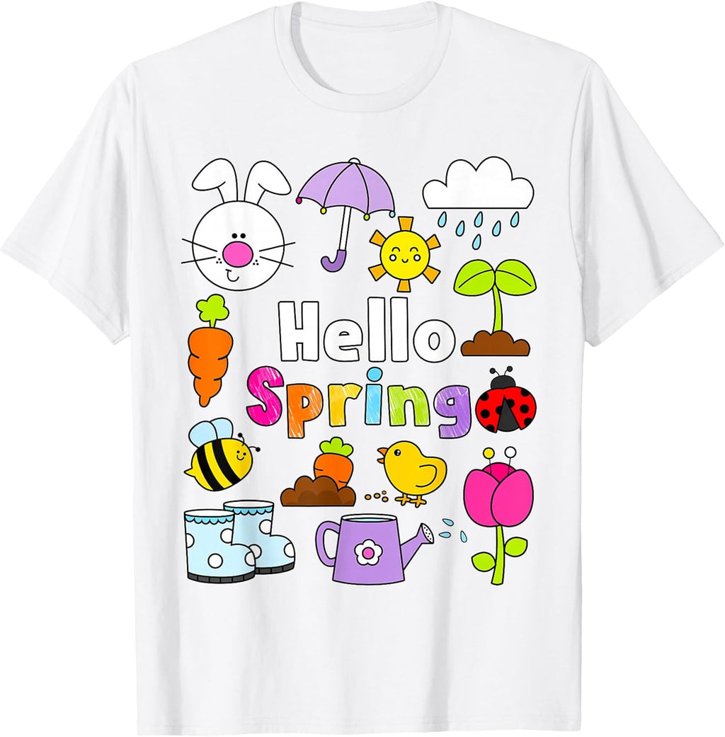 Hello Spring and Easter Day 2026 Bunny Toddler - Adult & Kids T-Shirts, Sweatshirts & Hoodies apparel design preview 1