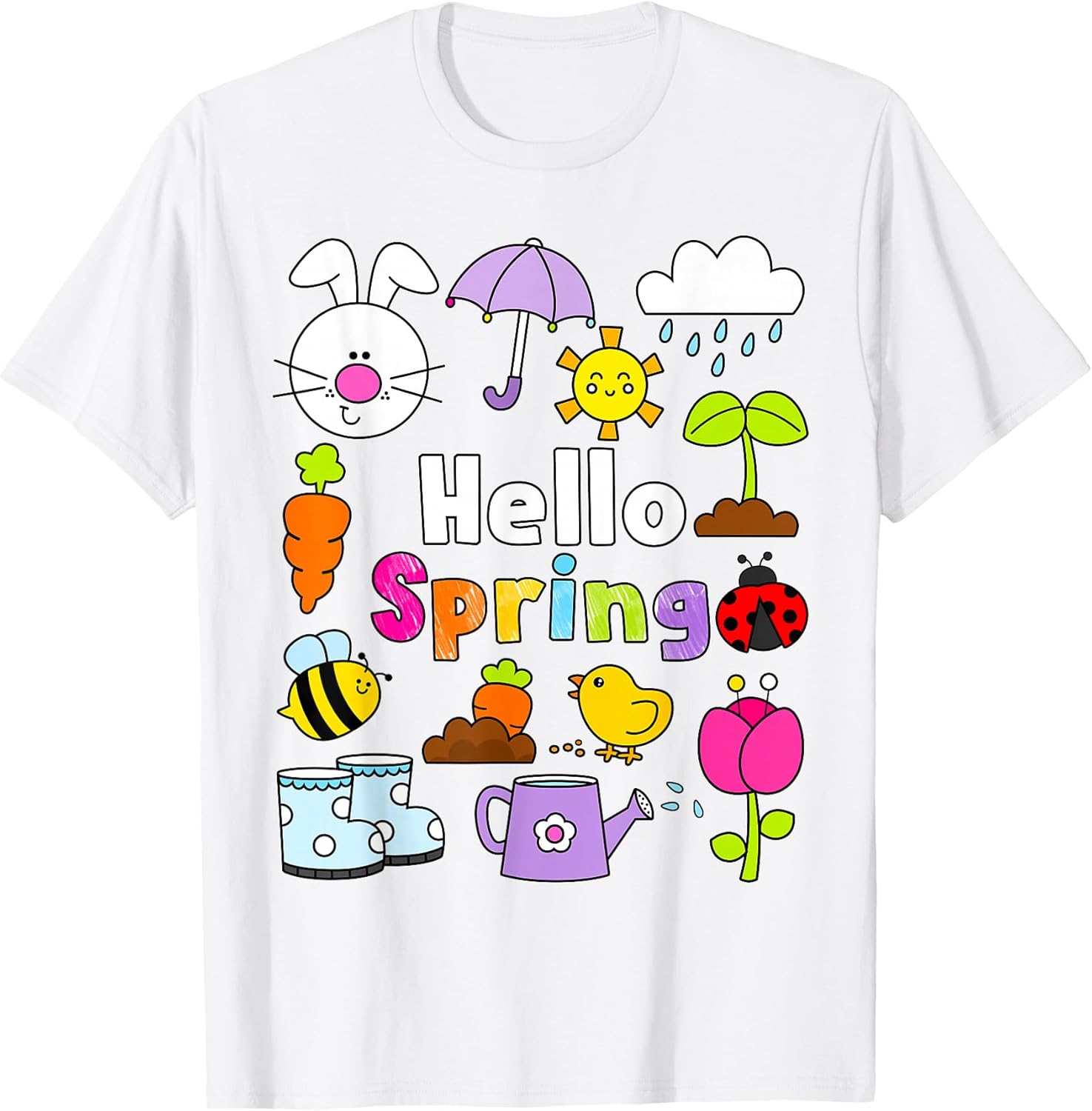 Hello Spring and Easter Day 2026 Bunny Toddler - Adult & Kids T-Shirts, Sweatshirts & Hoodies apparel design preview 1