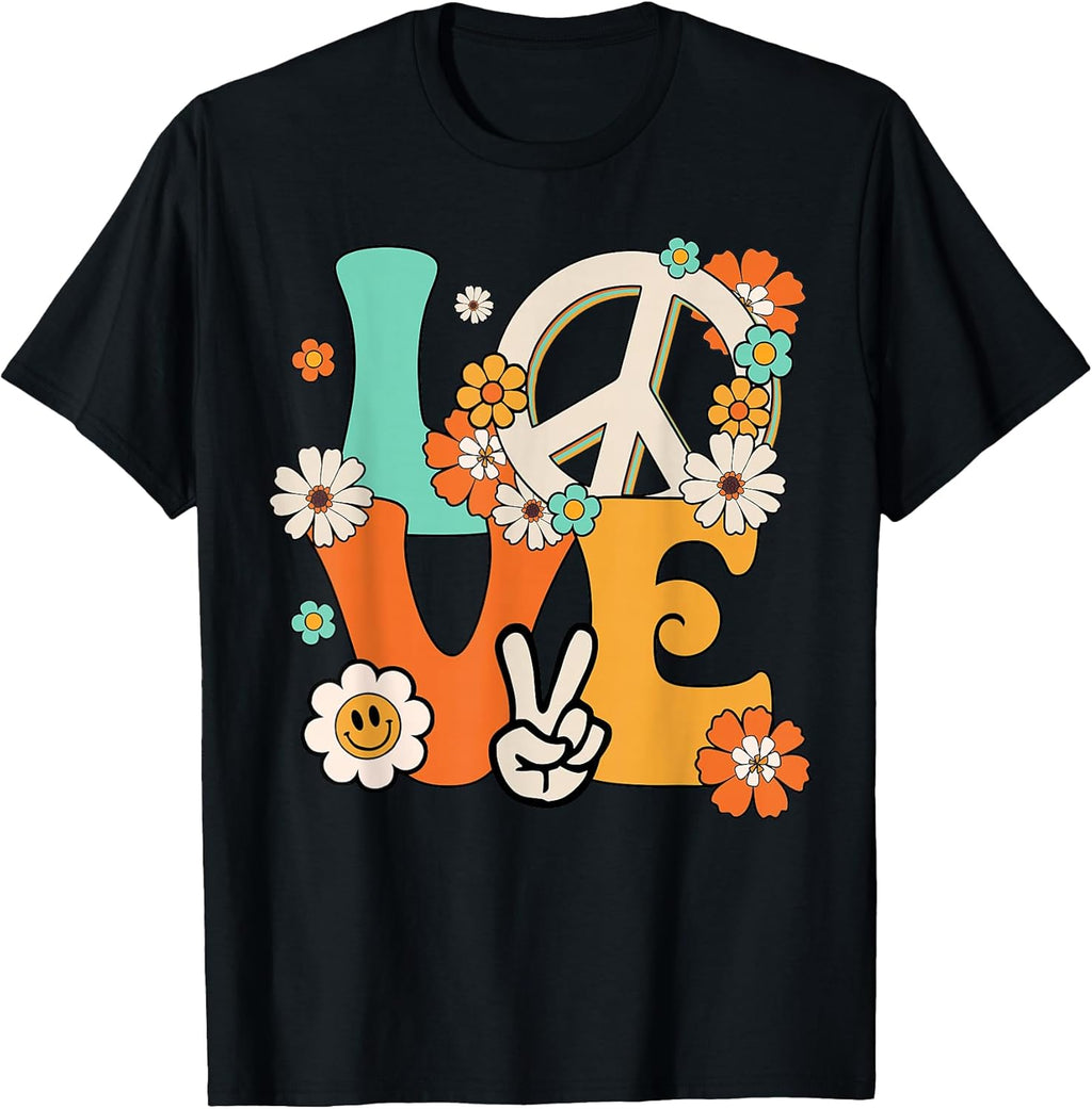 Peace Sign Love 60s 70s Tie Dye Hippie Costume - Adult & Kids T-Shirts, Sweatshirts & Hoodies apparel design preview 1