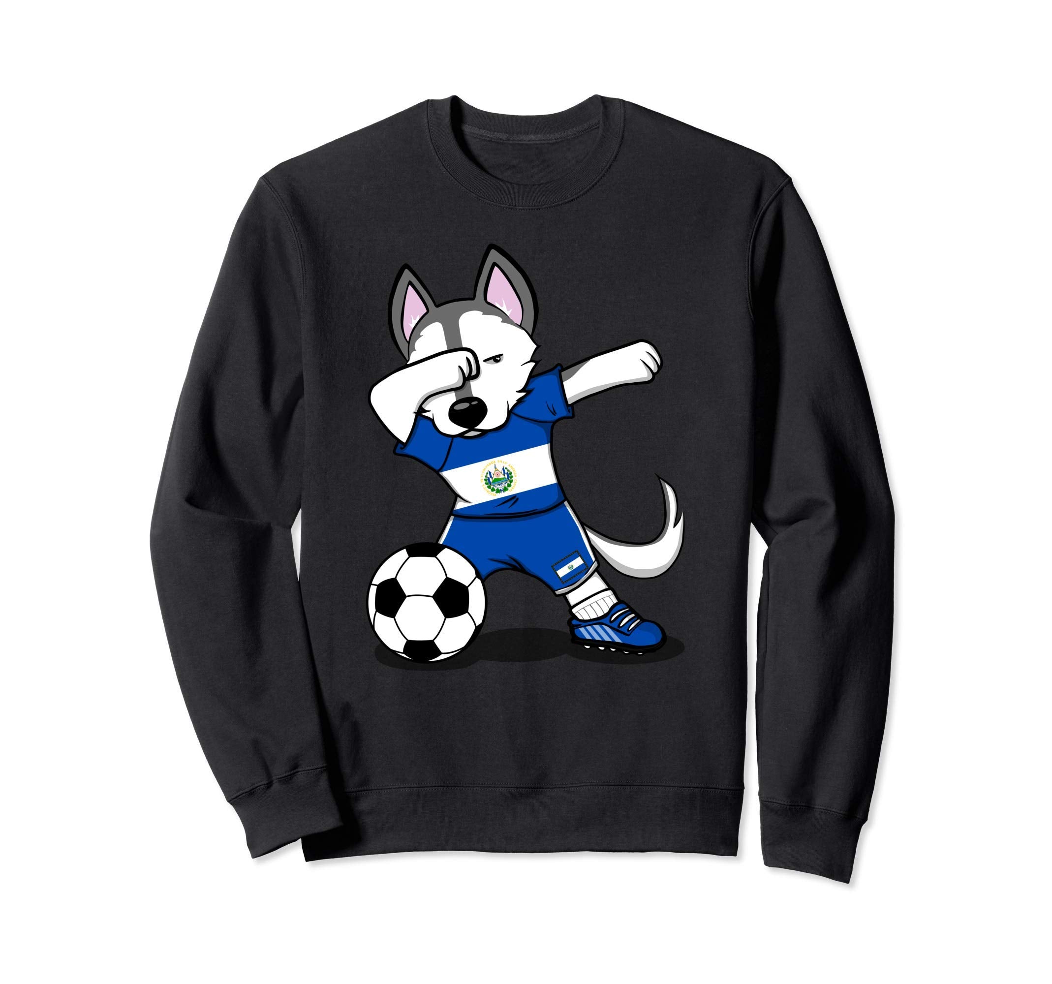 Dabbing Husky El Salvador Sweatshirt - Custom Art Print for Adults - T-Shirt, Sweatshirt, Hoodie