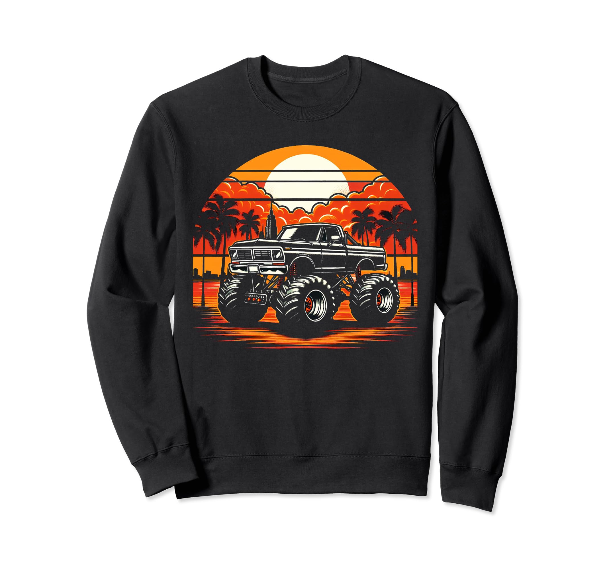 Monster Truck Dad Fathers Day Click Hoodie - Minimalist Print Men Women - T-Shirt, Sweatshirt, Hoodie