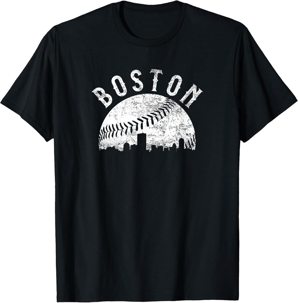Vintage Boston Massachusetts Skyline Apparel - Adult & Kids T-Shirts, Sweatshirts & Hoodies apparel design preview 1