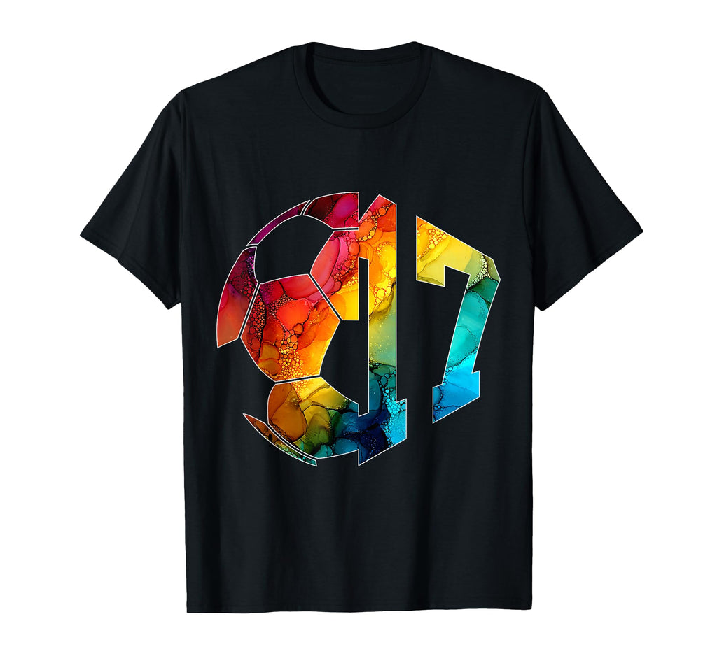 Number 17 Years Soccer 17Th Birthday T-Shirt - Custom Art Print for Adults - T-Shirt, Sweatshirt, Hoodie