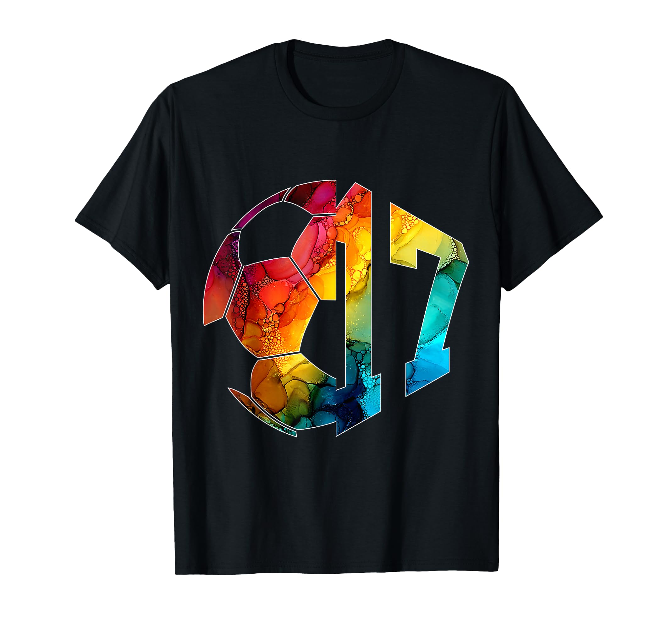Number 17 Years Soccer 17Th Birthday T-Shirt - Custom Art Print for Adults - T-Shirt, Sweatshirt, Hoodie