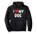 I Love My Dog Heart Dog Dad Mom Pet Hoodie - Minimalist Print for Adults - T-Shirt, Sweatshirt, Hoodie