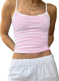 Women Y2K Sleeveless Striped Spaghetti Strap Crop - Adult & Kids T-Shirts, Sweatshirts & Hoodies apparel design preview 1