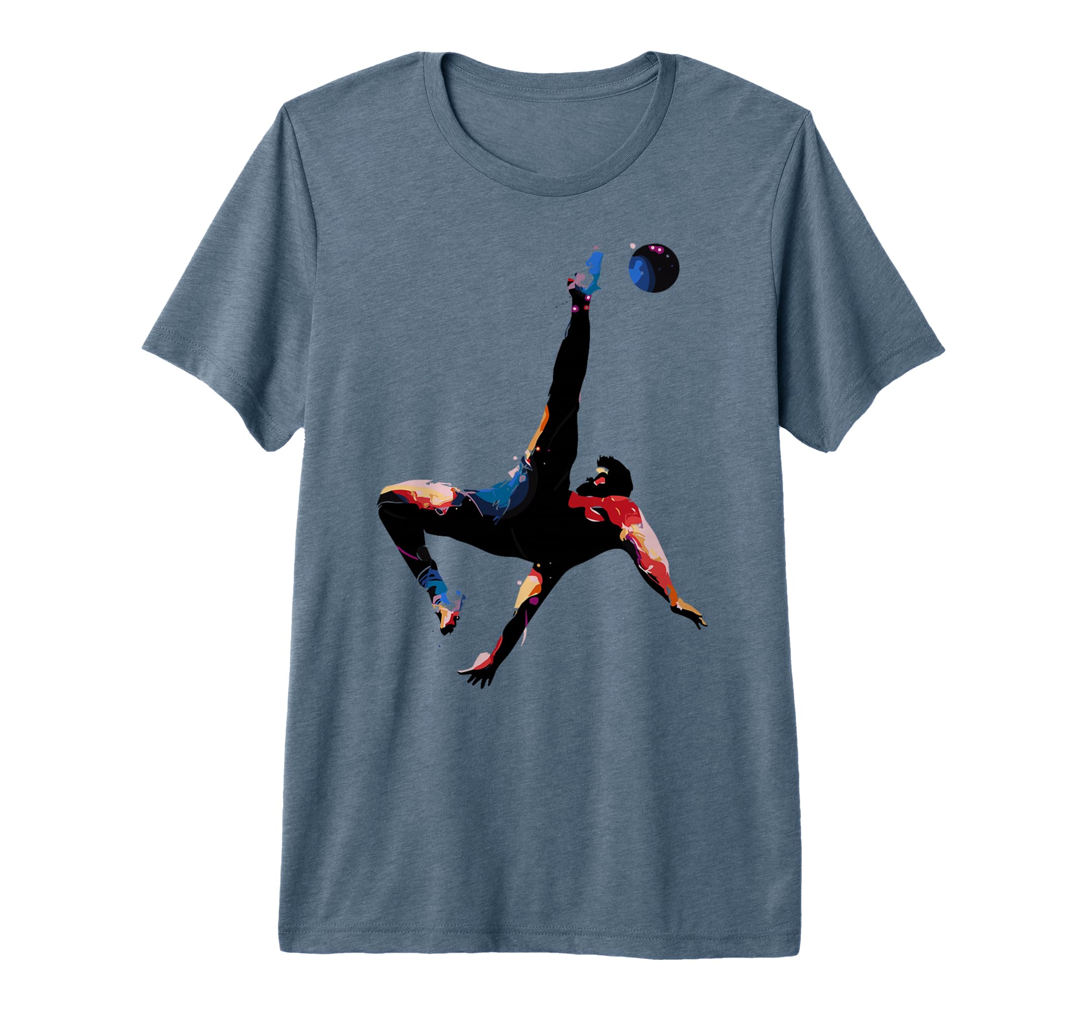 Colorful Soccer Bicycle Kick Splash T-Shirt - Aesthetic Graphic Men Women - T-Shirt, Sweatshirt, Hoodie