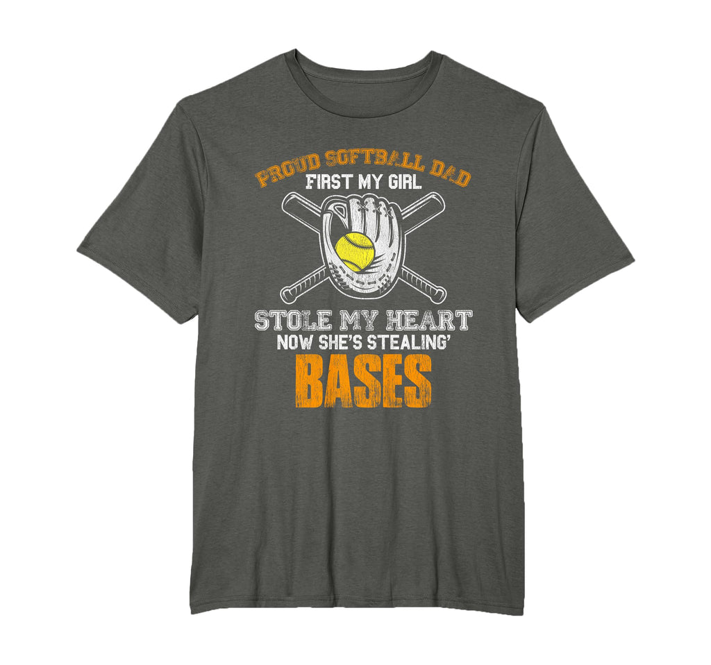 Proud Softball Dad Stole My Heart T-Shirt - Unique Graphic Men Women - T-Shirt, Sweatshirt, Hoodie