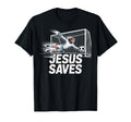 Soccer Goalie Goalkeeper Jesus Saves T-Shirt - Fun Novelty Design Unisex - T-Shirt, Sweatshirt, Hoodie