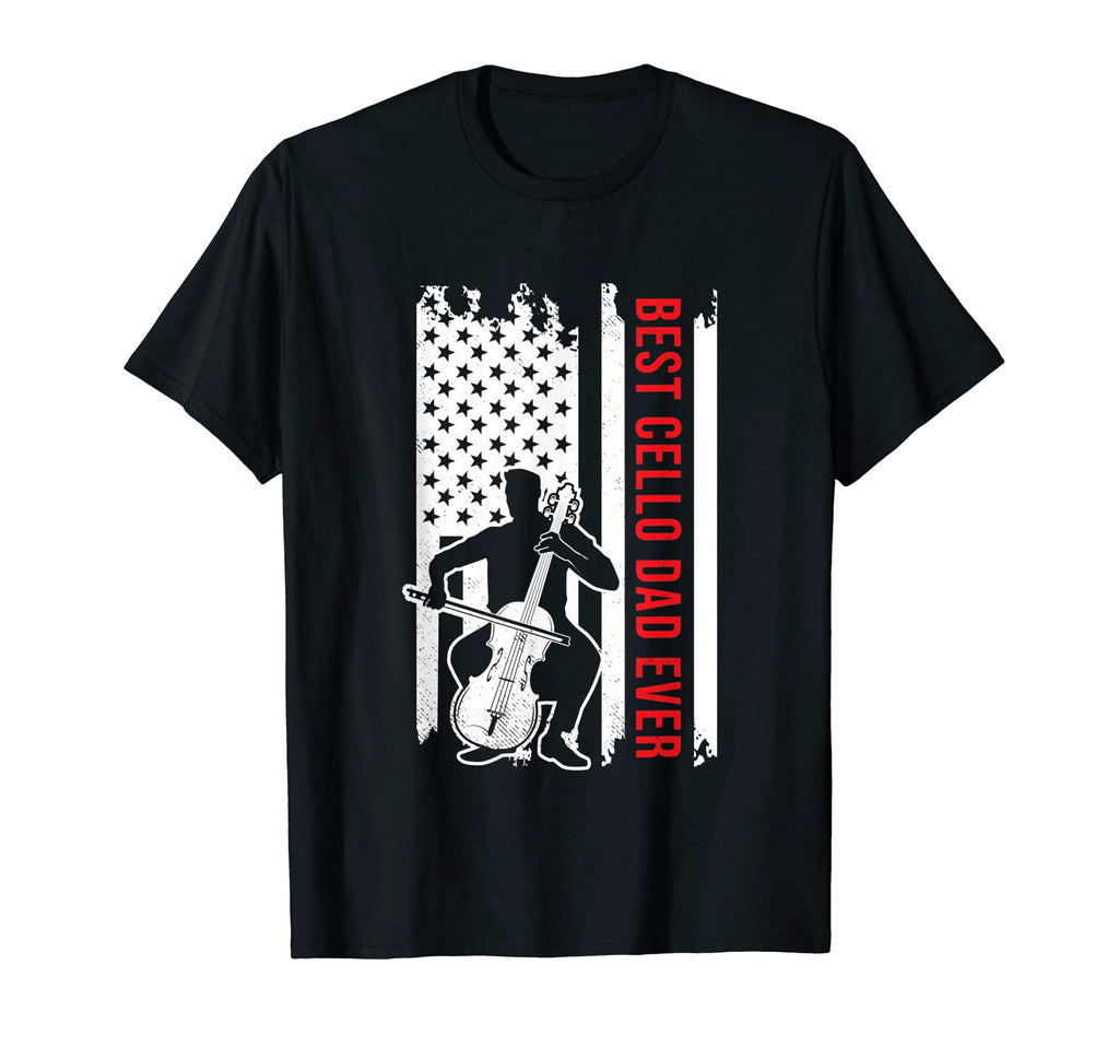 Cello Musician Usa American Flag Dad T-Shirt - Minimalist Print for Adults - T-Shirt, Sweatshirt, Hoodie