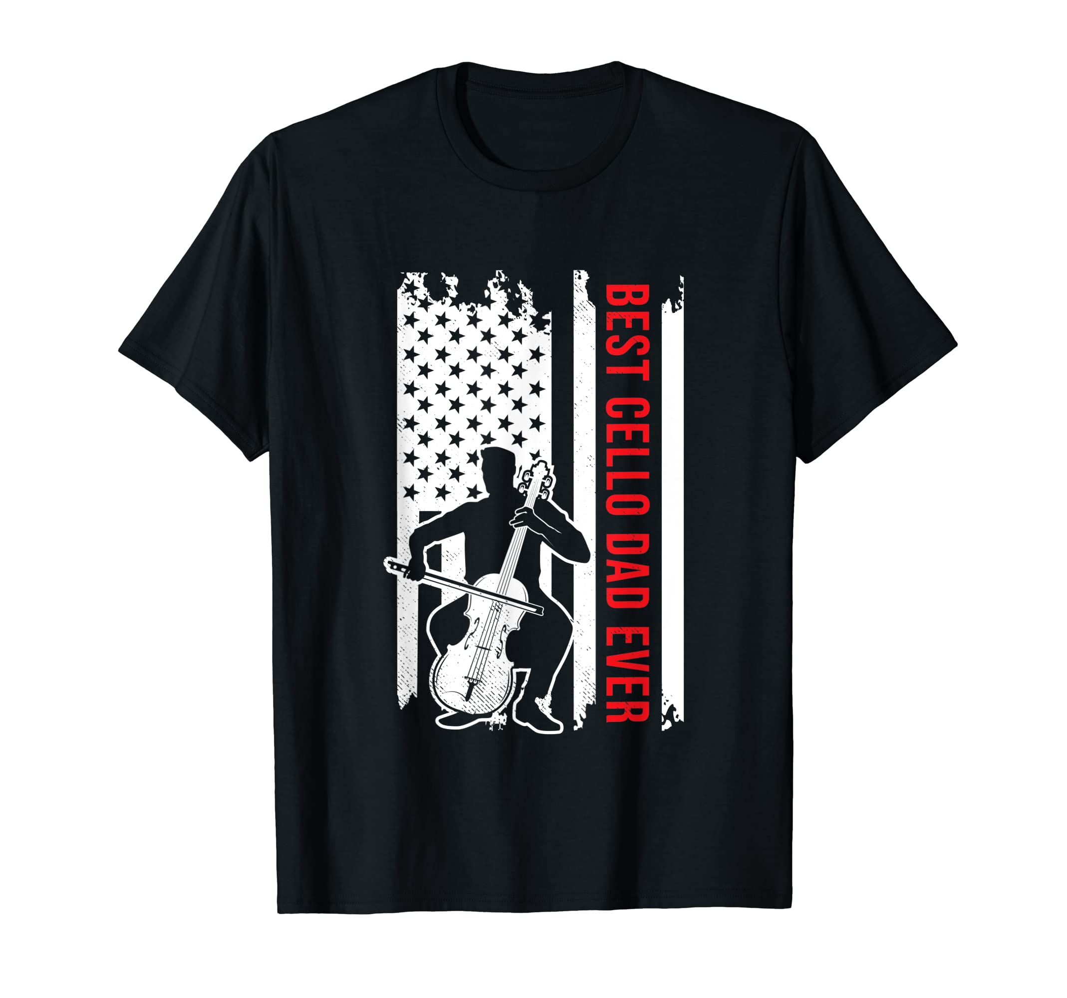 Cello Musician Usa American Flag Dad T-Shirt - Minimalist Print for Adults - T-Shirt, Sweatshirt, Hoodie