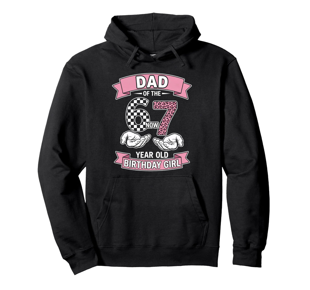 Dad 67 Birthday 7 Years Old Ribbon Hoodie - Fun Novelty Design Men Women - T-Shirt, Sweatshirt, Hoodie