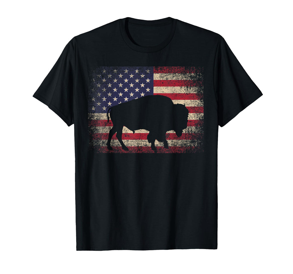 Buffalo Bison 4Th July Gift American T-Shirt - Minimalist Print for Adults - T-Shirt, Sweatshirt, Hoodie