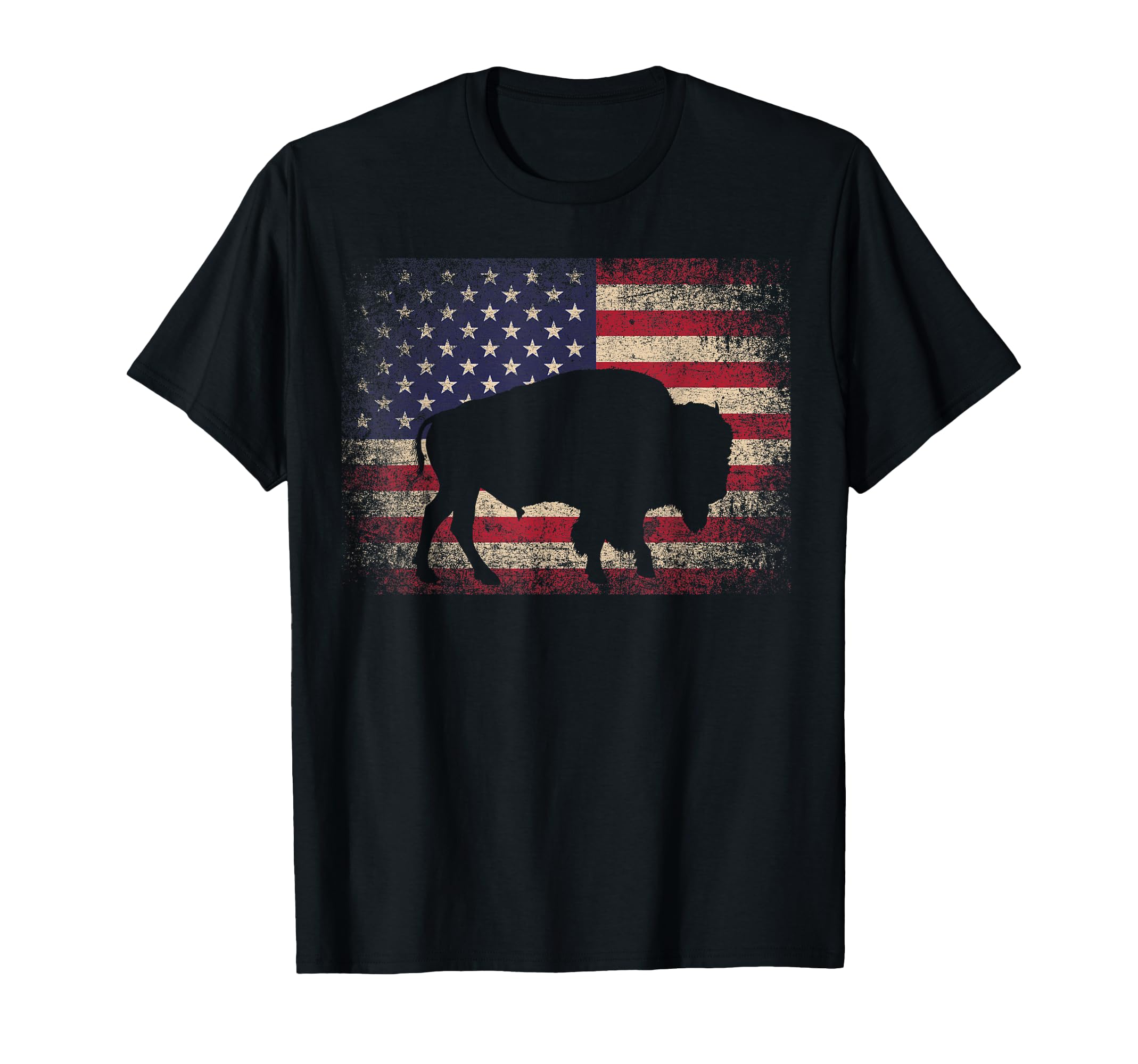 Buffalo Bison 4Th July Gift American T-Shirt - Minimalist Print for Adults - T-Shirt, Sweatshirt, Hoodie