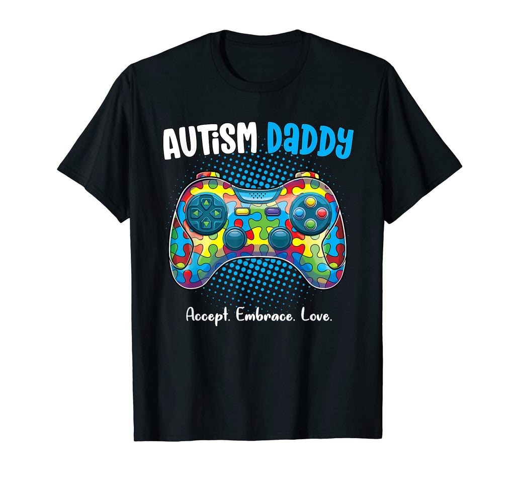 Mens Autism Daddy Gamer Dad Autism T-Shirt - Minimalist Print Unisex - T-Shirt, Sweatshirt, Hoodie