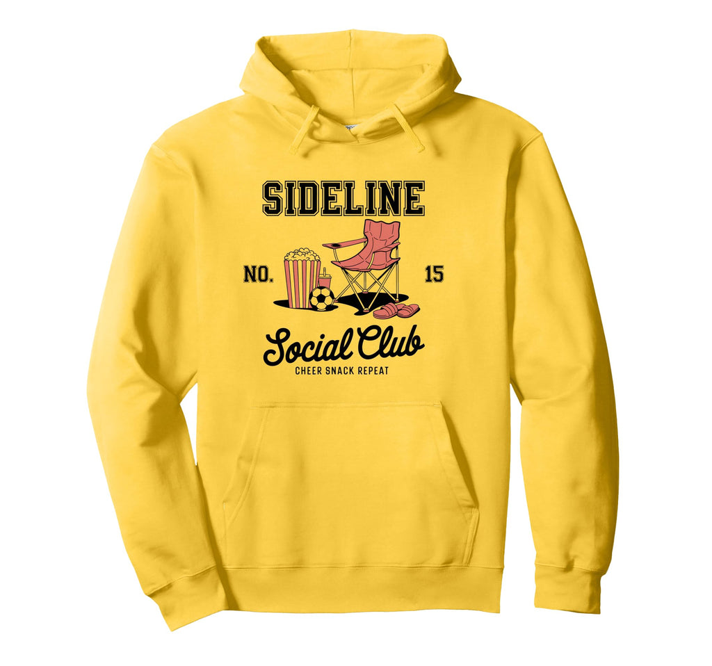 Sideline Social Club Soccer Mom Game Day Hoodie - Novelty Apparel Unisex - T-Shirt, Sweatshirt, Hoodie
