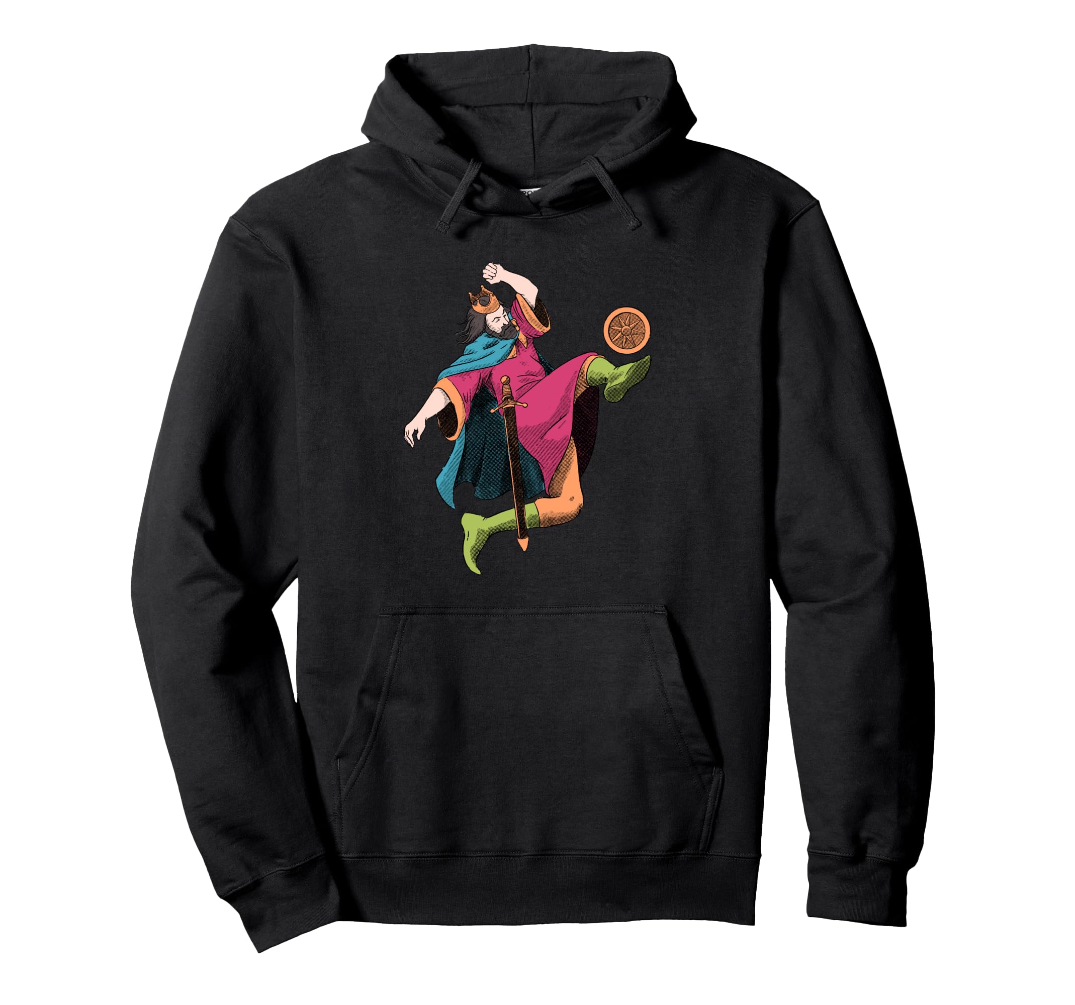 King Is Kicking Shield Game Soccer Hoodie - Graphic Print for Adults - T-Shirt, Sweatshirt, Hoodie