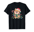 Pomeranian Puppy Lights Santa Hat Candy T-Shirt - Graphic Print Men Women - T-Shirt, Sweatshirt, Hoodie