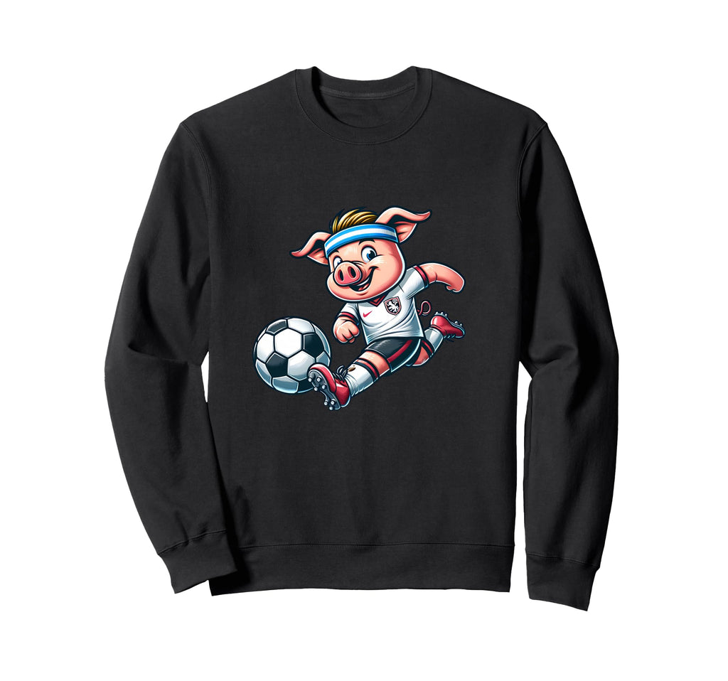 Football Pig Mascot Playing Soccer Sweatshirt - Graphic Print for Adults - T-Shirt, Sweatshirt, Hoodie