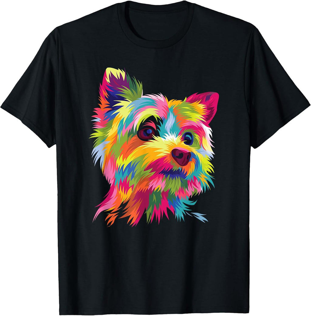 Colorful Pop Art Yorkshire Terrier Portrait Yorkie - Adult & Kids T-Shirts, Sweatshirts & Hoodies apparel design preview 1