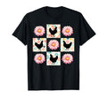 Checkerboard Chicken Daisy Flower T-Shirt - Novelty Apparel Unisex - T-Shirt, Sweatshirt, Hoodie