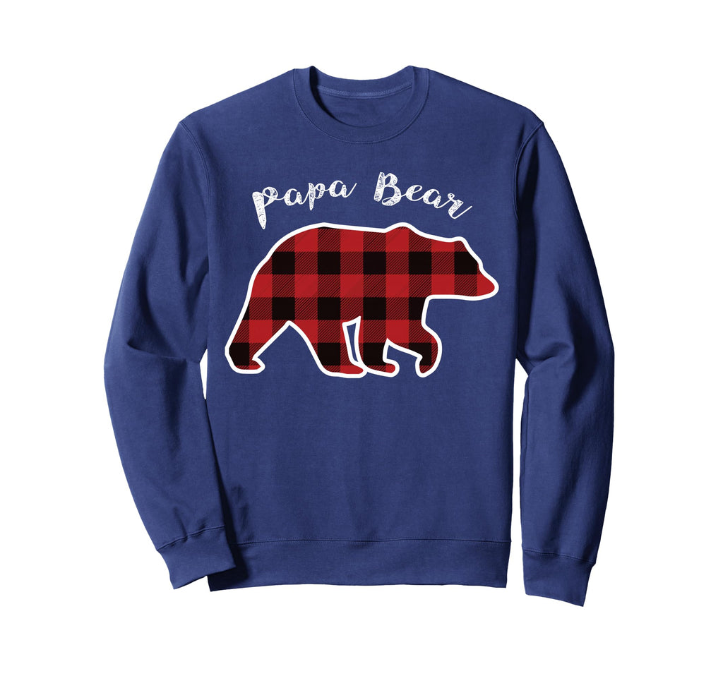 Papa Bear Red Plaid Pajama Family Sweatshirt - Streetwear Style for Adults - T-Shirt, Sweatshirt, Hoodie