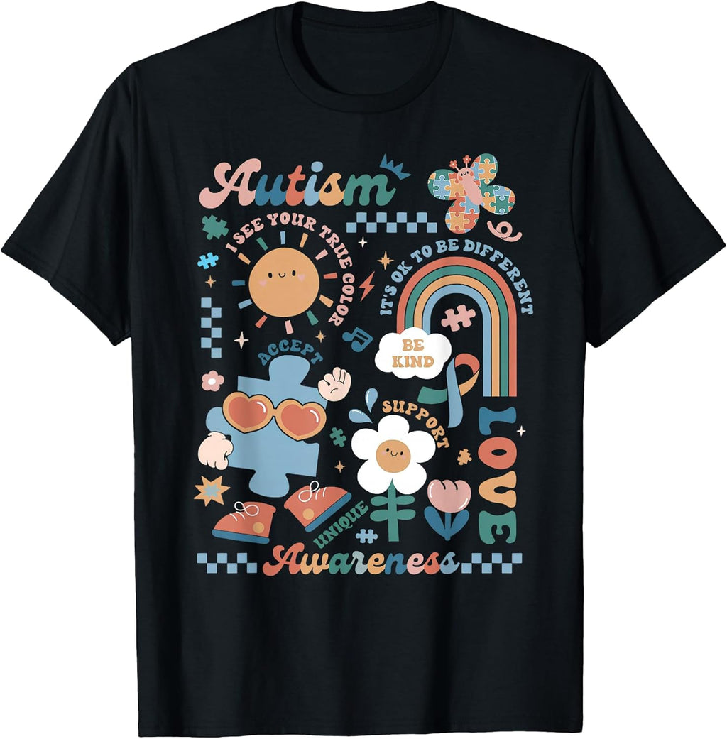 Groovy Autism Quotes Special Education Teacher - Adult & Kids T-Shirts, Sweatshirts & Hoodies apparel design preview 1