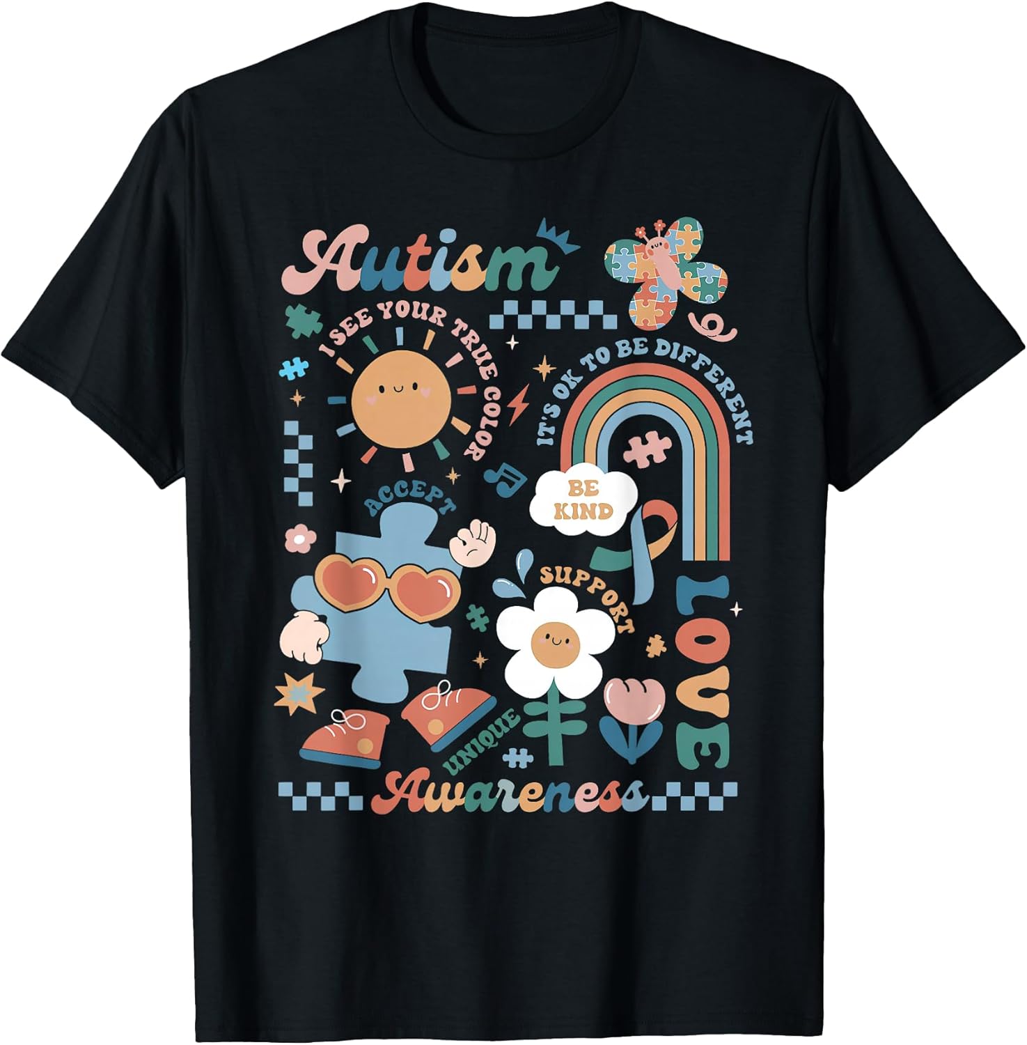 Groovy Autism Quotes Special Education Teacher - Adult & Kids T-Shirts, Sweatshirts & Hoodies apparel design preview 1
