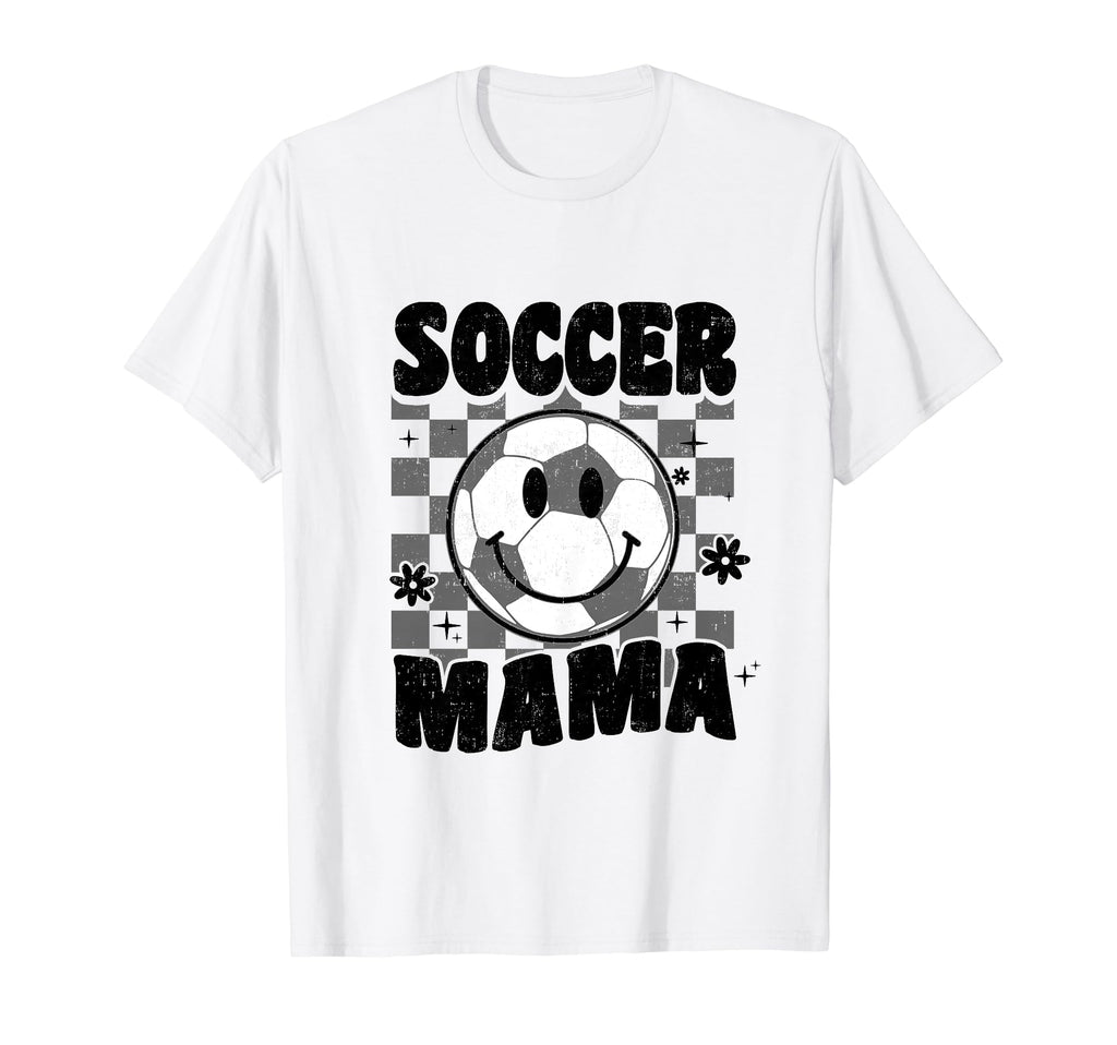 Soccer Mama Checkered Groovy Soccer Mom T-Shirt - Minimalist Print Unisex - T-Shirt, Sweatshirt, Hoodie