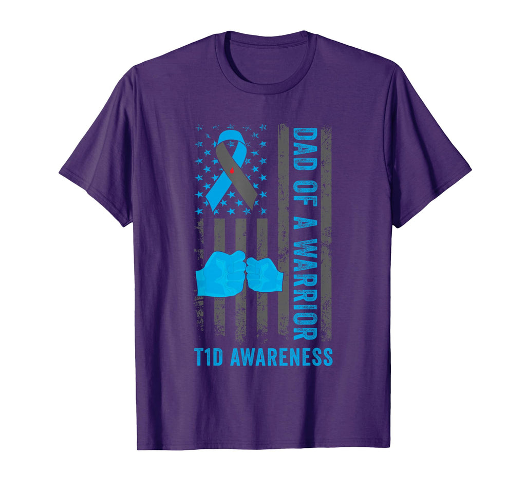 Dad T1D Warrior Diabetic Type 1 T-Shirt - Casual Everyday Wear Unisex - T-Shirt, Sweatshirt, Hoodie