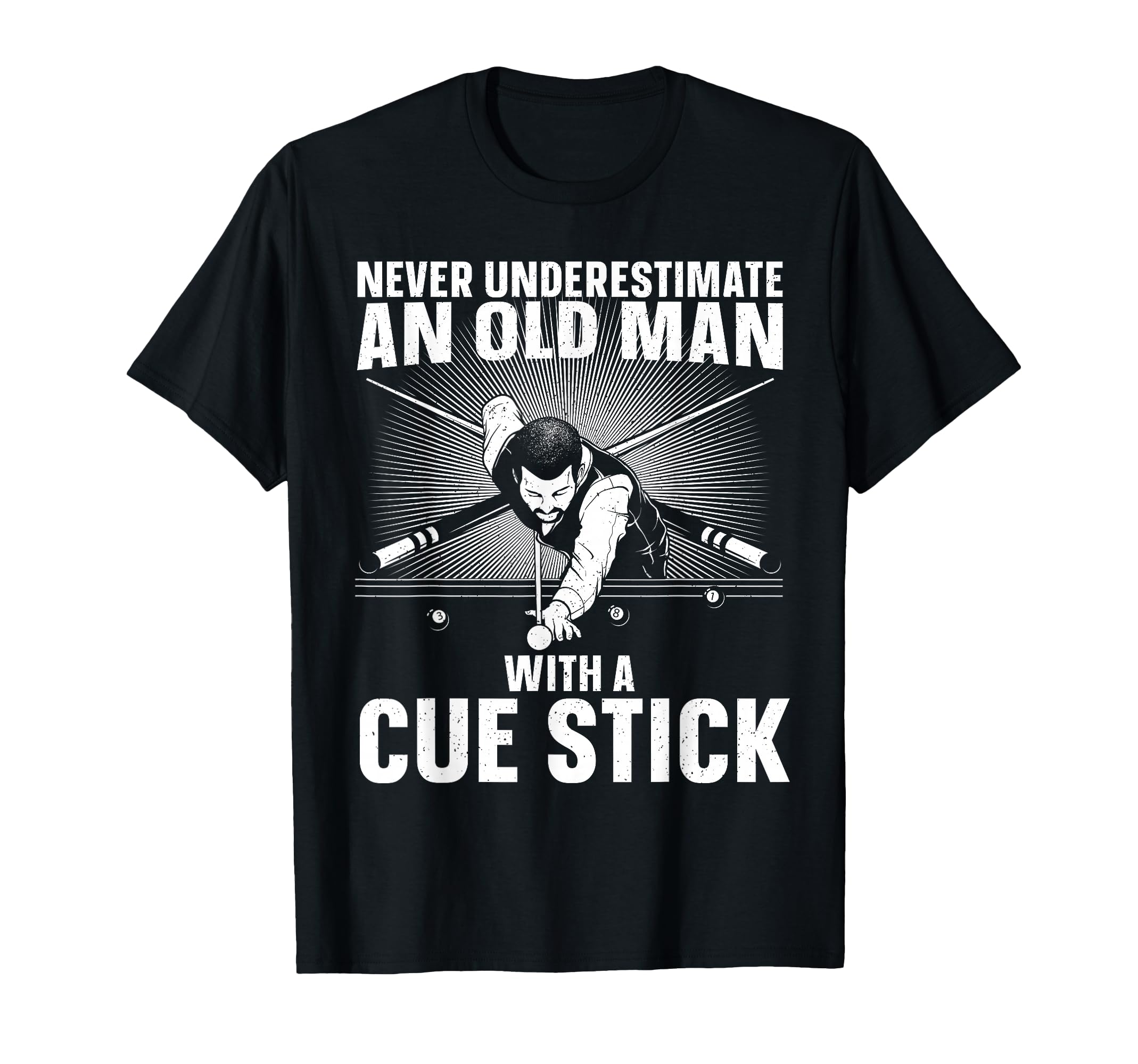 Best Pool Art Grandpa Billiard Player Pool T-Shirt - Graphic Print Unisex - T-Shirt, Sweatshirt, Hoodie
