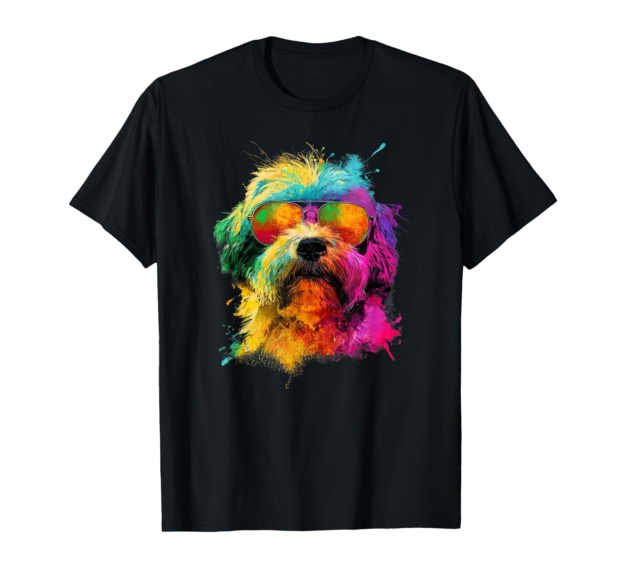 Colorful Maltese Dad Funny Dog Lover T-Shirt - Custom Art Print for Adults - T-Shirt, Sweatshirt, Hoodie