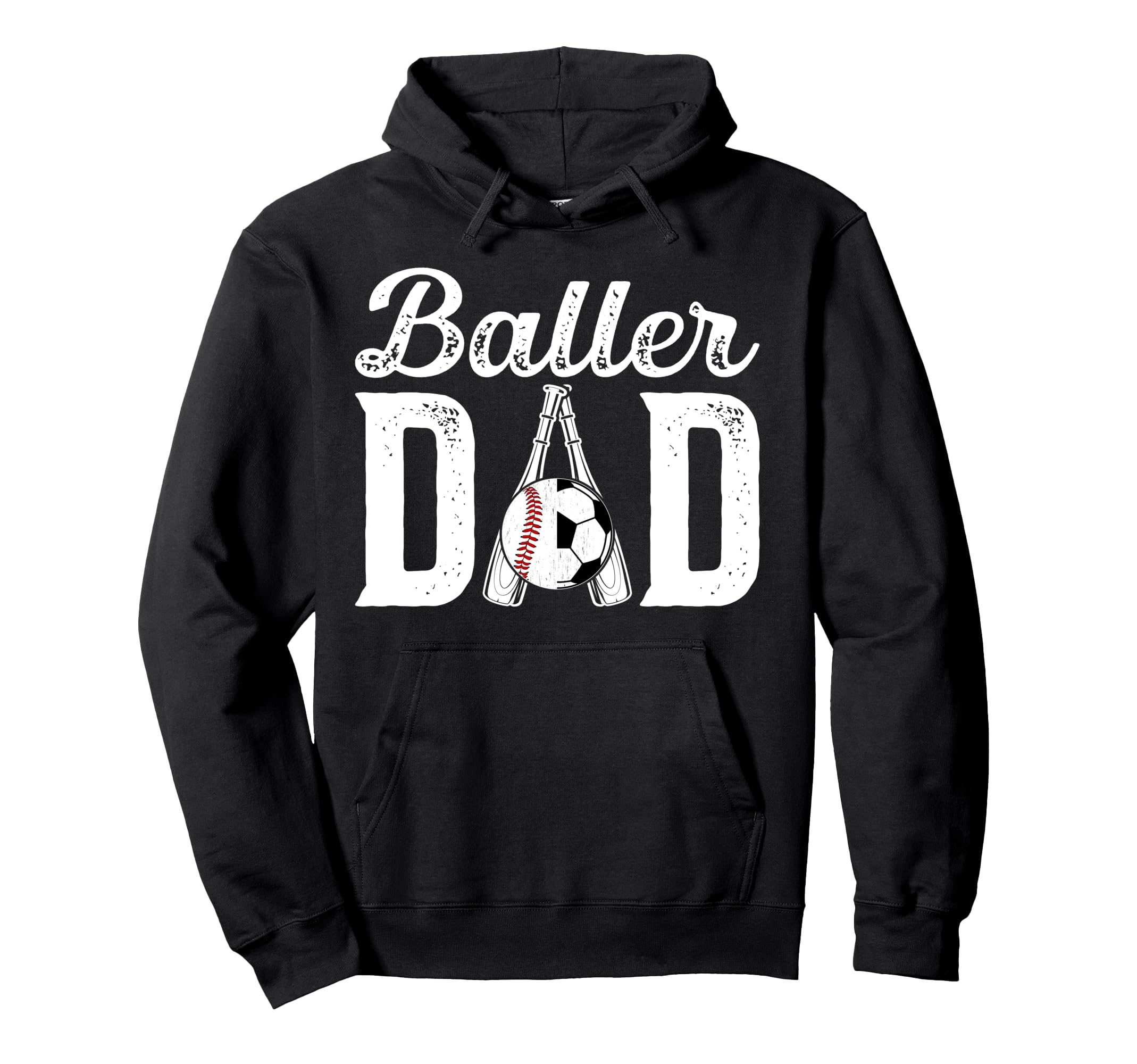 Baller Dad Proud Baseball Soccer Dad Hoodie - Custom Art Print Unisex - T-Shirt, Sweatshirt, Hoodie