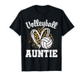 Volleyball Auntie Leopard Heart Matching T-Shirt - Streetwear Style Unisex - T-Shirt, Sweatshirt, Hoodie