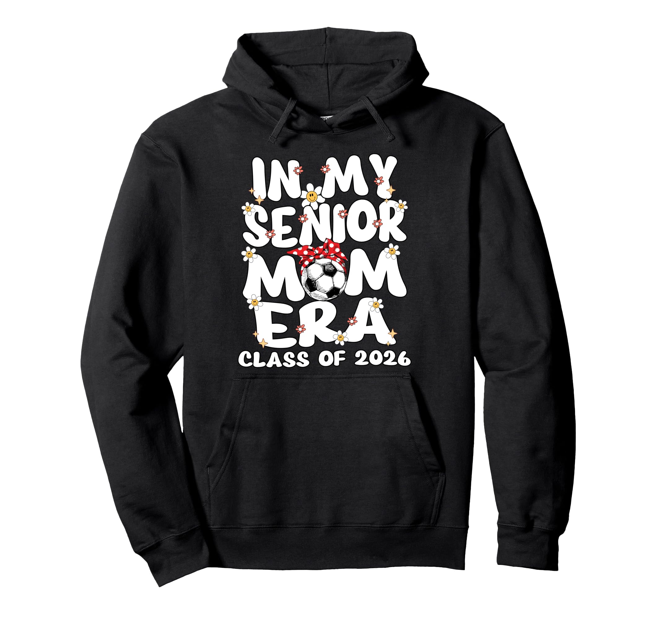 My Senior Mom Era Groovy Soccer Hoodie - Minimalist Print for Adults - T-Shirt, Sweatshirt, Hoodie